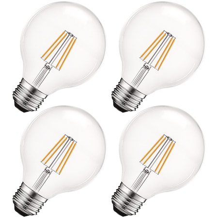 Luxrite G25 LED Light Bulbs 5W (60W Equivalent) 550LM 2700K Warm White Dimmable E26 Base 4-Pack LR21619-4PK